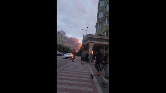 Large explosion triggers panic in Vyshneve, Kyiv Oblast, Ukraine