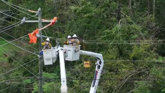 Power restoration efforts underway in Spartanburg, South Carolina after Hurricane Helene