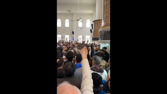 Public gathering and speech draw crowd in Al-Tadamun, Damascus, Syria