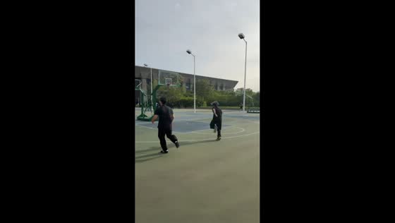 Blindfolded run ends with collision on basketball court in Henan, China