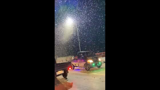 Swarm of laron insects fills the night air in Tulungagung, Java, Indonesia
