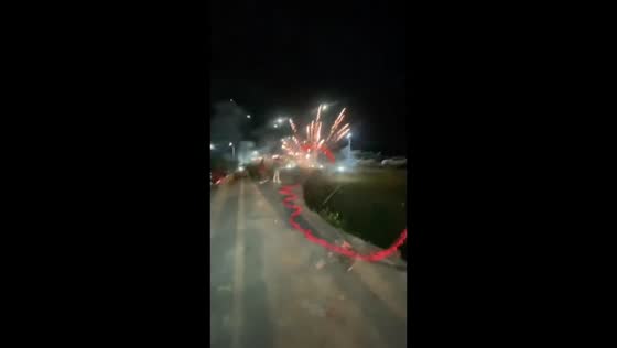 Firecracker malfunctions dangerously during celebration in Guangdong, China