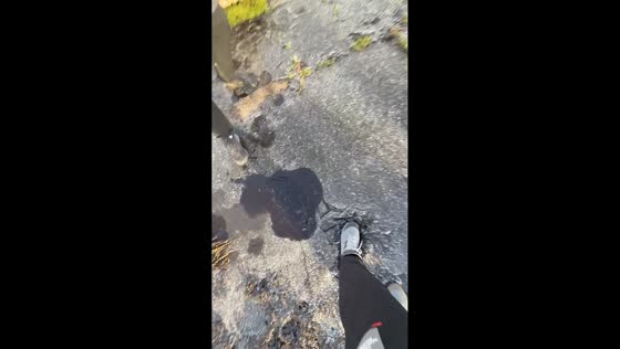 Father slips into icy swamp during hike in Derbyshire, England, UK