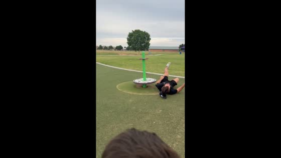 Man falls twice while riding stand-up spinner in Midland, Texas, USA