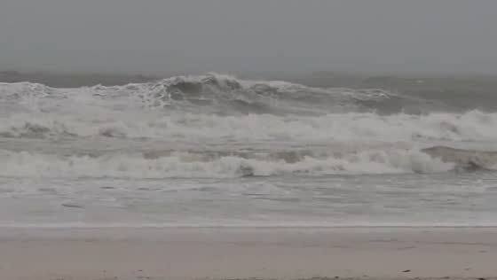Flooding and high waves in Holmes Beach, Florida due to hurricane Debby