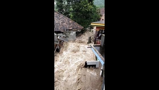 Massive flood in Sukabumi, Java, Indonesia
