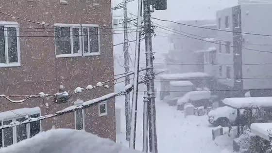 Intense snowfall covers Sapporo during winter storm in Japan