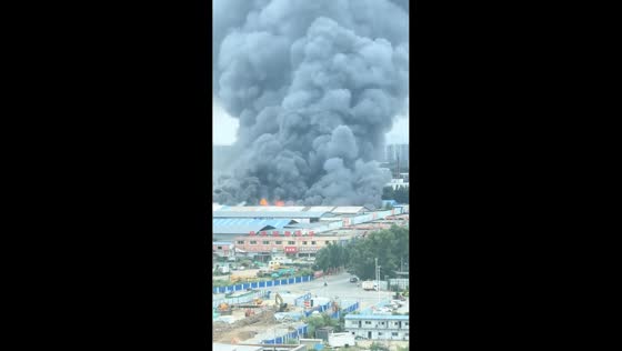 Massive flames engulf industrial buildings in Shenyang, China