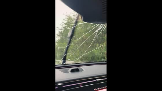 Severe hailstorm damages vehicles in Xuanhua District, Zhangjiakou, China