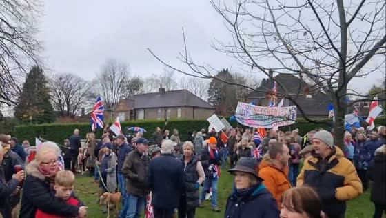 Massive protest over asylum housing plan in Crowborough, England, UK