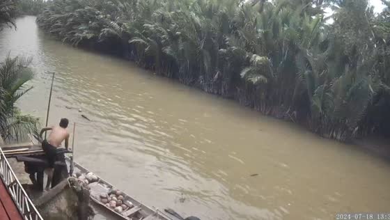 Dock collapse in Thailand sends local into water