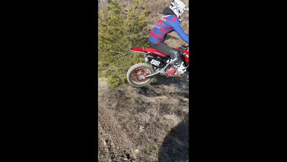 Enduro rider crashes on rocky mountain descent in Bulgaria