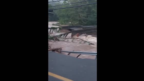 Floodwaters cut off road and strand campers in Oxford, Connecticut