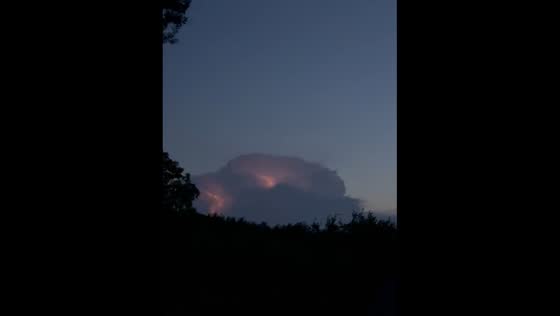 Nighttime timelapse shows thunderstorm and flying bats in Madison, Ohio, USA