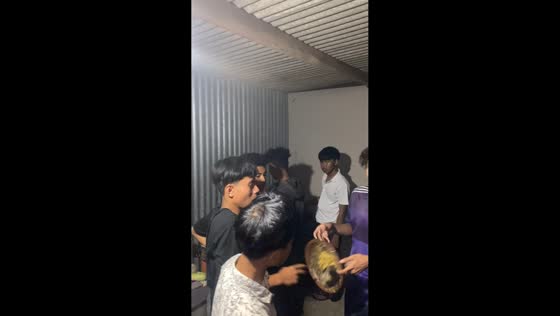 Friend accidentally knocks plate to the floor in Lamongan, East Java, Indonesia