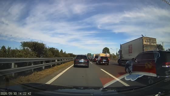 Truck tire flies over the guardrail and rolls into traffic on a busy road in Liaoning, China