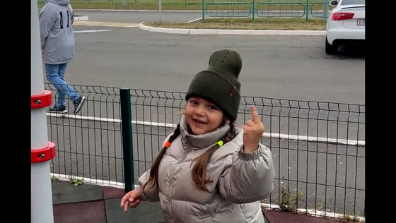 Young girl celebrates one hand swinging success in Saransk