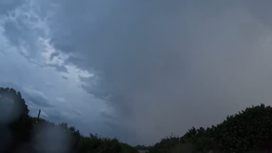 Time-lapse of approaching storm with rain in Melbourne Beach, Florida, USA