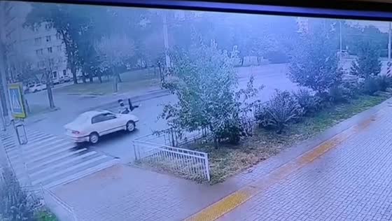 10-year-old girl hit by car while crossing street at controlled pedestrian crossing in Krasnoyarsk, Russia