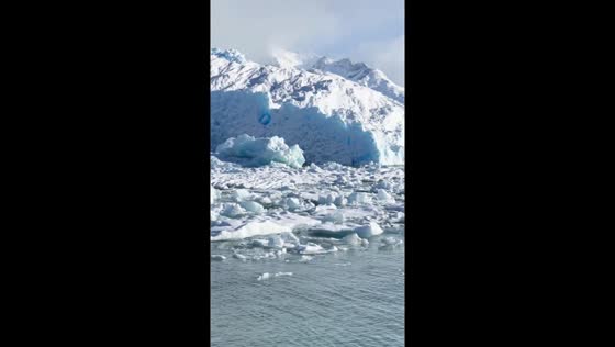 Rare phenomenon: glacier flipping in Patagonia, Argentina