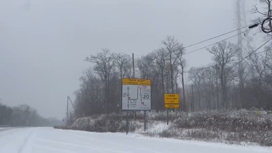 Heavy morning snowfall blankets the region in Pennsylvania, USA