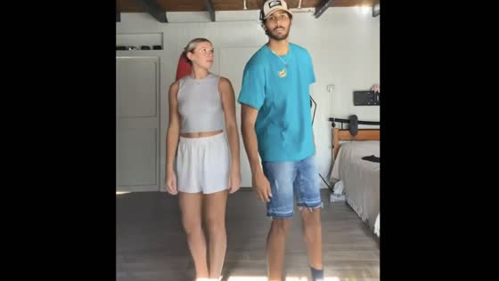 Unexpected TikTok fail: girl falls behind camera!