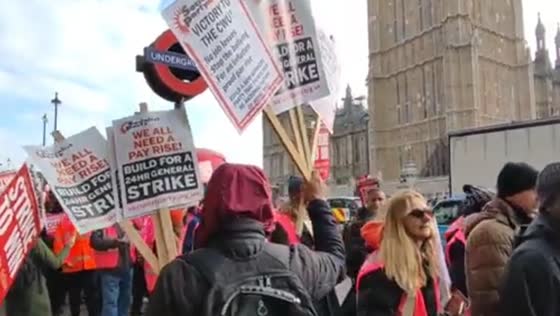 Thousands of striking staff head to Westminster for protest outside parliament over conditions and pay