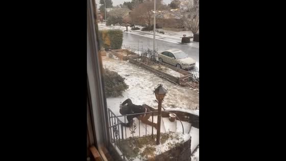 A man was trying to walk on an icy road in Portland