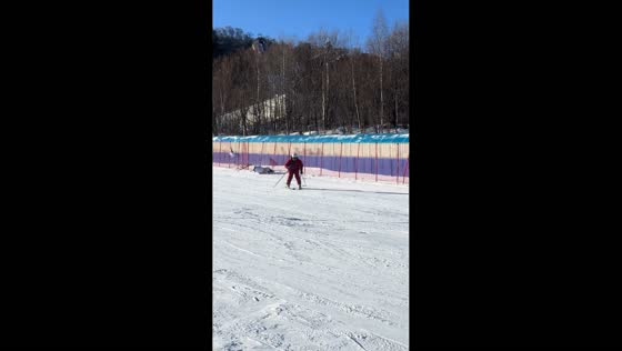 Skiing accident at slope fence in Henan Province, China