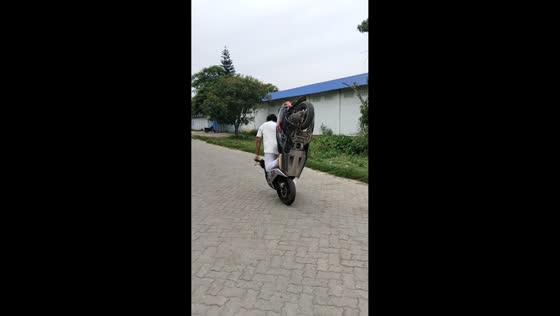 Scooter trick fail leads to fall in Tinsukia, India