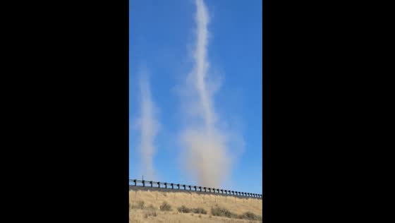 Three dust devils in Ritzville, Washington