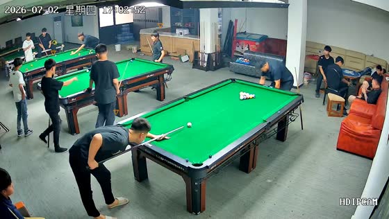 Cue ball rebounds and hits opponent during billiards game in Hebei, China