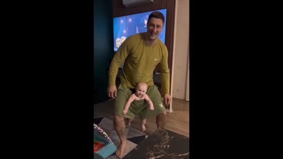 Parent carries baby in pants in Moscow