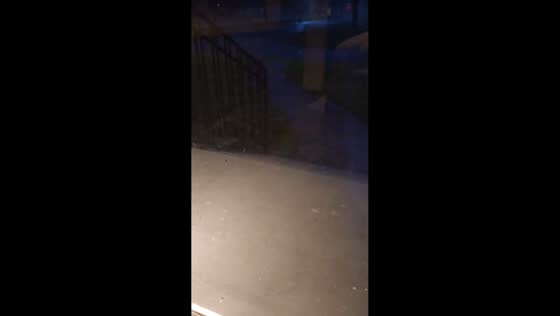 Quarter-sized hailstorm with lightning in North Minneapolis, Minnesota