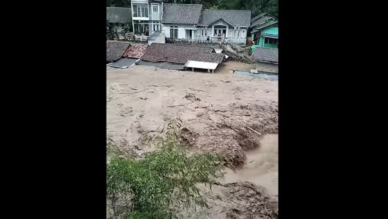 Flooding hits Cipatat, West Bandung Regency, after heavy rain