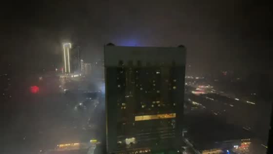 Chinese New Year fireworks light up skyline in Johor Bahru, Malaysia
