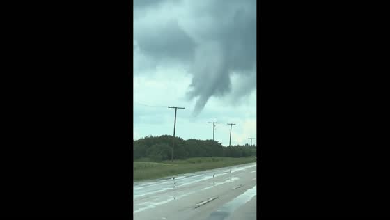 Funnel cloud spotted during stormy drive in Humboldt, Canada