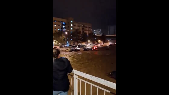 Aftermath of flooding in Valencia reveals damaged cars