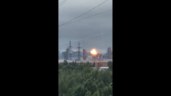 Drones strike Moscow oil refinery as flames and smoke fill the sky, Russia