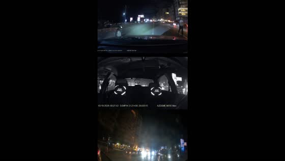 Motorcyclist loses balance after a collision in Alexandria, Egypt