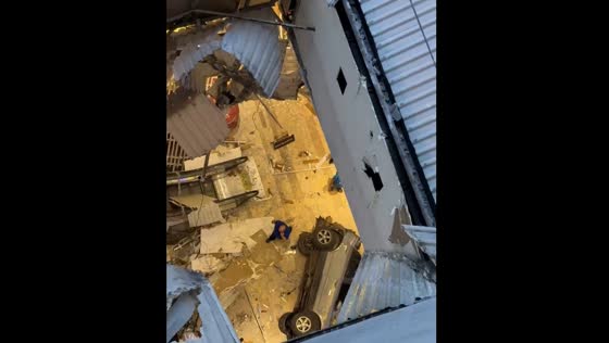 Car falls from seventh level of parking tower in Guatemala City