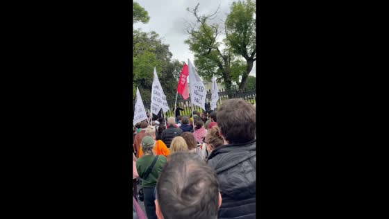 Crowds gather demanding justice for Yves Sakila in Dublin, Ireland