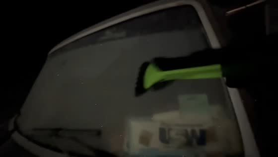 Heavy frost coats vehicles during early morning in Gray, Kentucky, USA