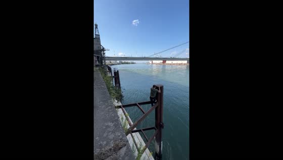 Person falls on metal railings after jumping on pole in Lyon, France