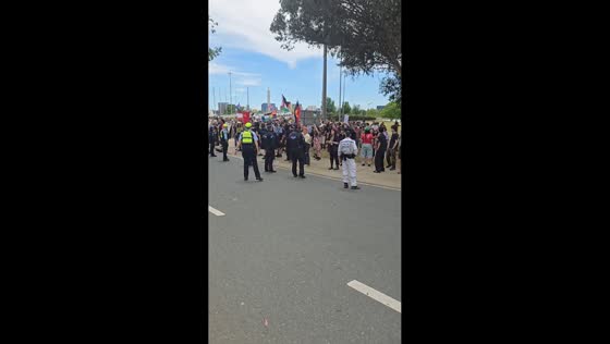 March for Australia rally and counter-protest in Canberra, Australia