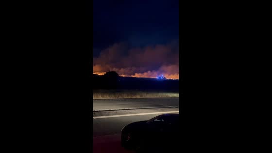 Major wildfire spreads across mountain ridges near Merthyr Tydfil, UK