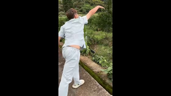 Man drops phone while releasing young night heron in Zhejiang, China