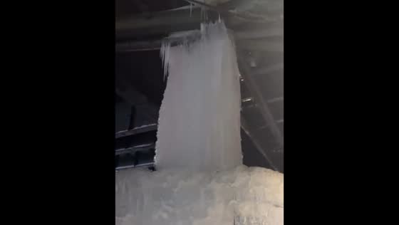 Cargo van frozen solid during winter storm in the Bronx, New York, USA