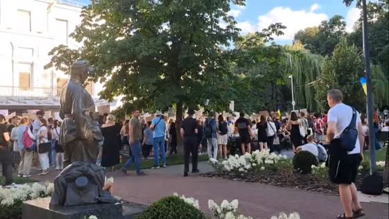 Crowds protest in Kyiv over anti-corruption bill limiting NABU and SAPO powers in Kyiv, Ukraine