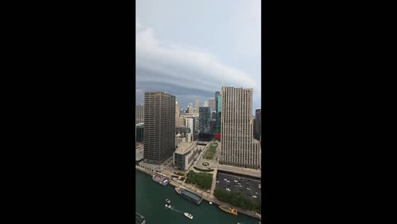 Summer storms rolling over Chicago, Illinois